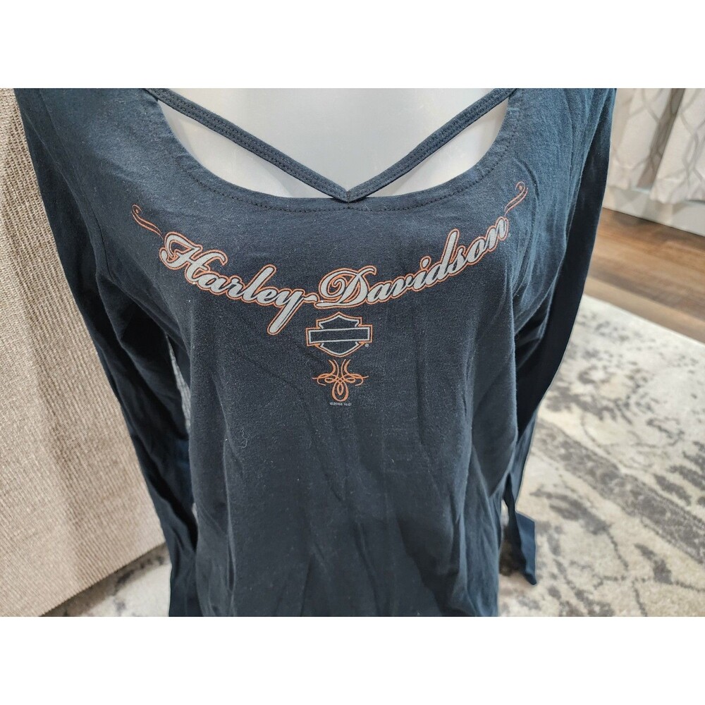Harley Davidson Long Sleeve Black Shirt Wichita Falls,Texas Red River Size XL - Picture 2 of 8